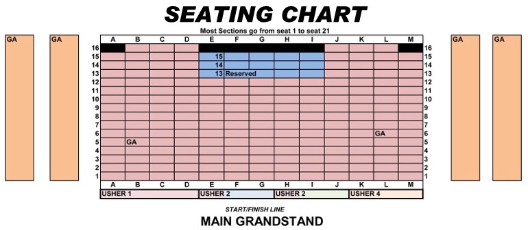 Pomona Raceway Seating Chart